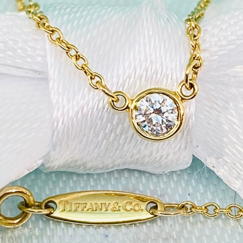Tiffany & Co Elsa Peretti .10 carat  Diamond by the Yard 16” Necklace